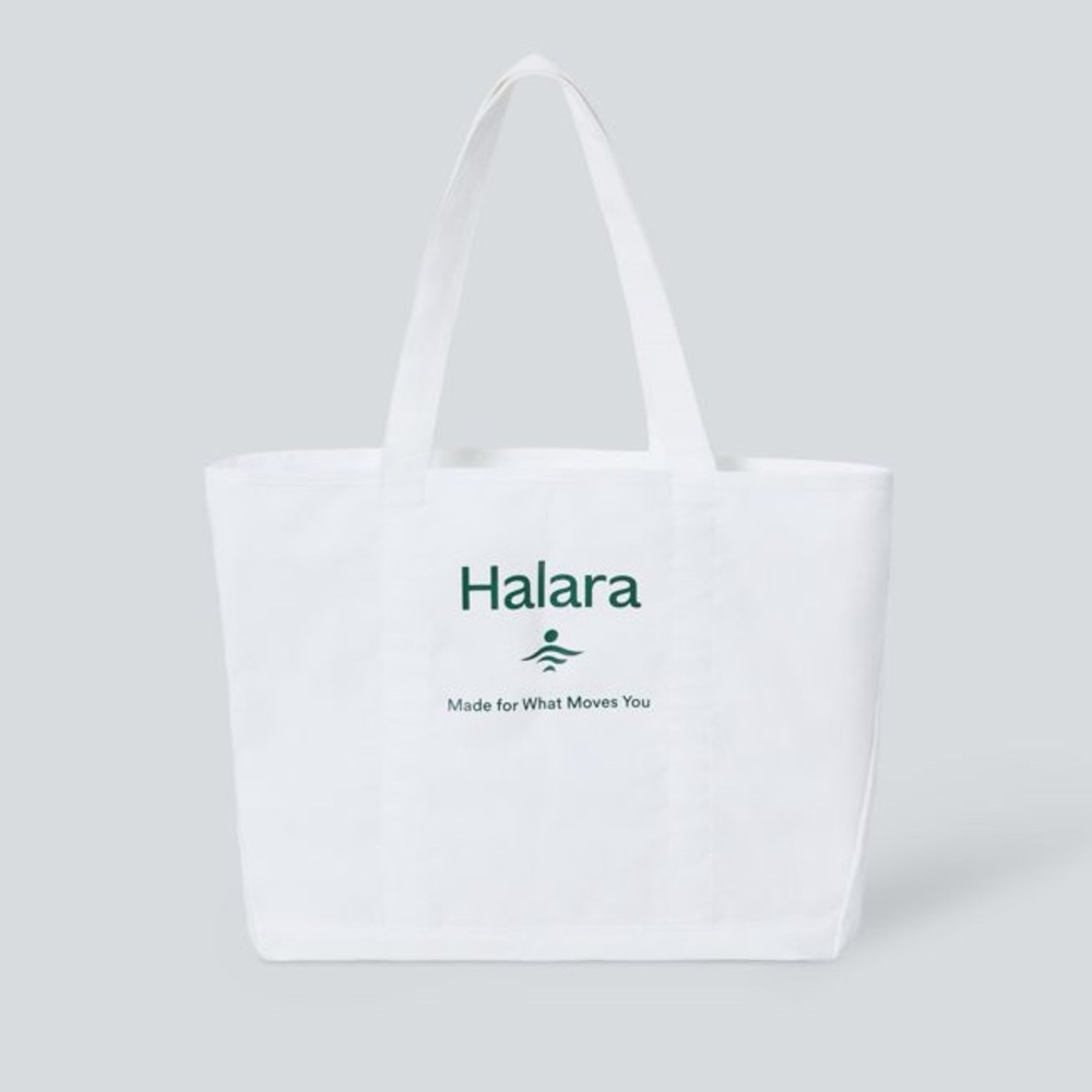 Halara bag Large canvas tote laptop gym travel shopping work beach white